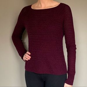 American Eagle Burgundy Boatneck Knit Sweater